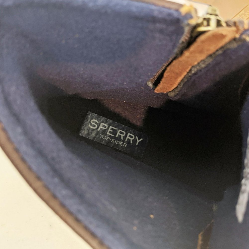 Sperry Saltwater Leather Duck Boots NEW Navy Blue - Picture 9 of 9
